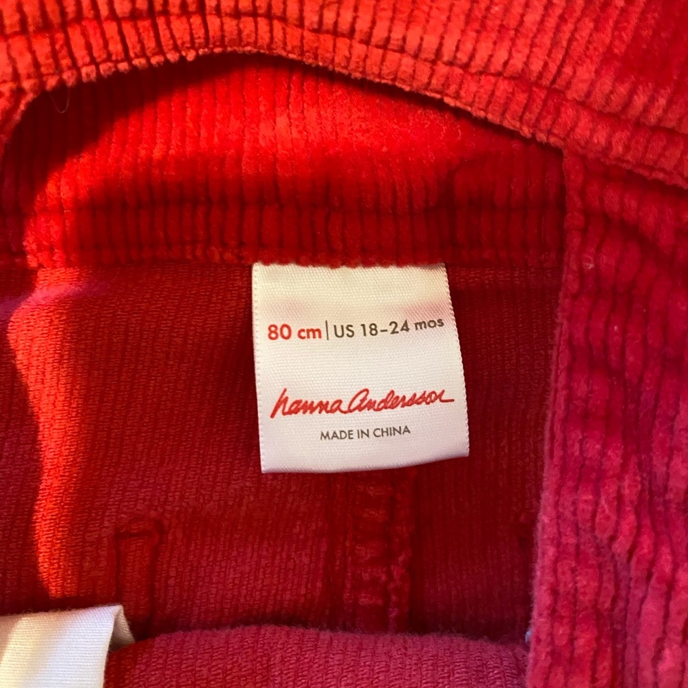 Hanna Andersson red corduroy overalls - Picture 3 of 3